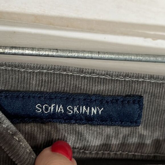 Lucky Brand Pants Size 8 Corduroy Gray Sofia Skinny Stretch 8/29 - Picture 10 of 11